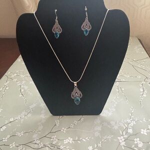 Blue Topaz necklace and earrings